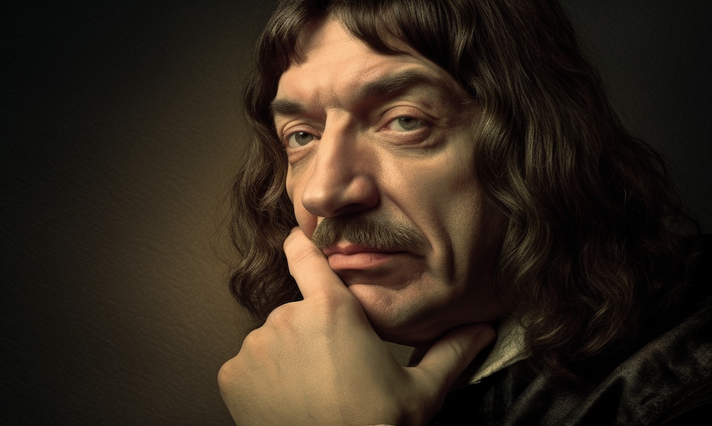 picture of Descartes looking doubting at the viewer