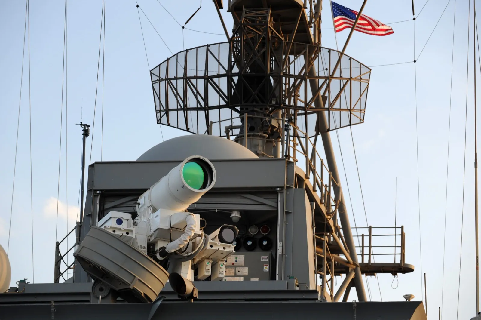 The Laser Weapon System (LaWS) aboard USS Ponce. This is what started the rabbit hole.