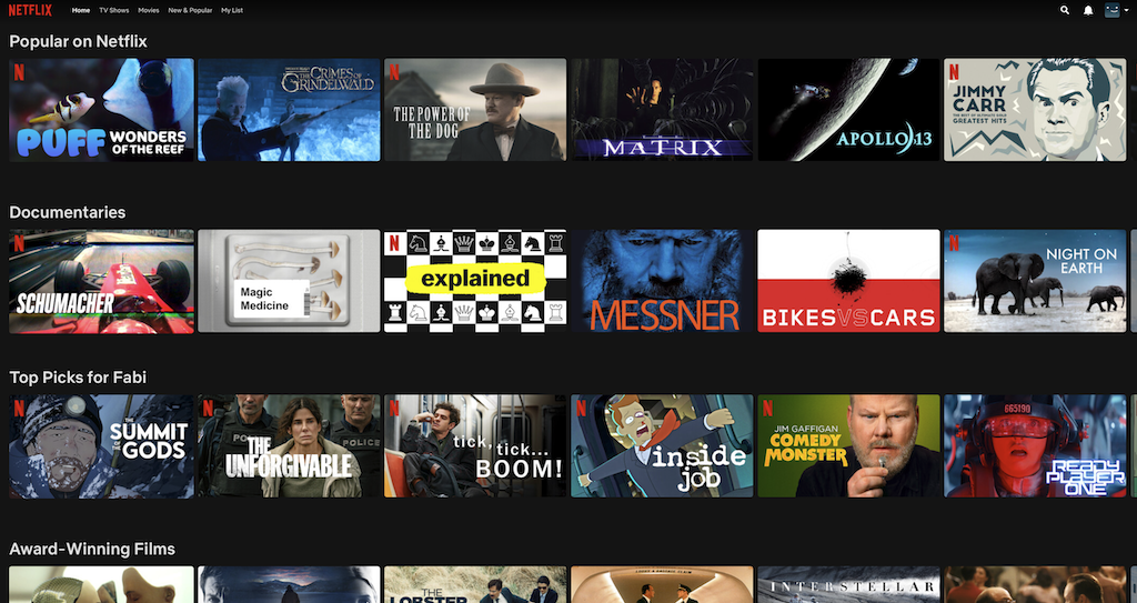 Netflix Mainpage